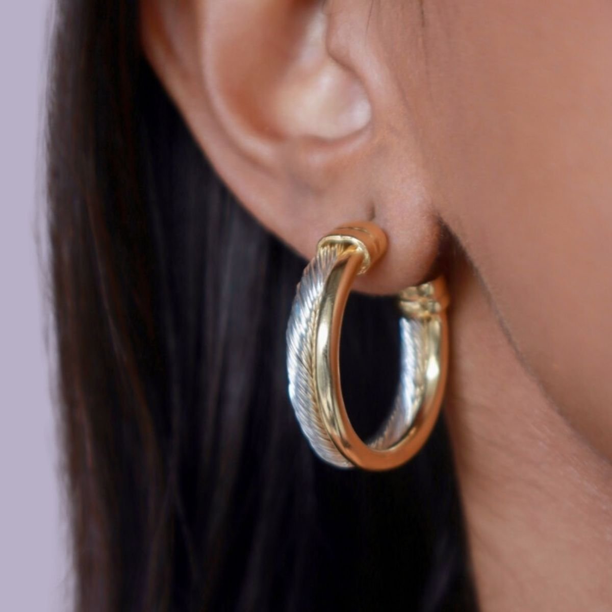 Pehr Twisted Hoops - Small Silver and golden- Pehr Adorning Time