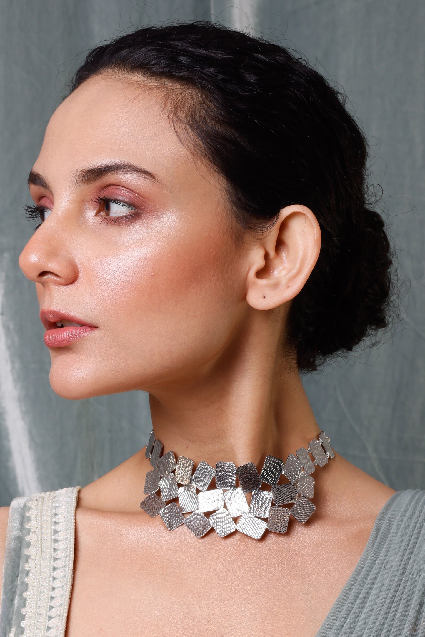 Pehr Etched Collar Necklace | Silver Collar Necklace | House of Pehr
