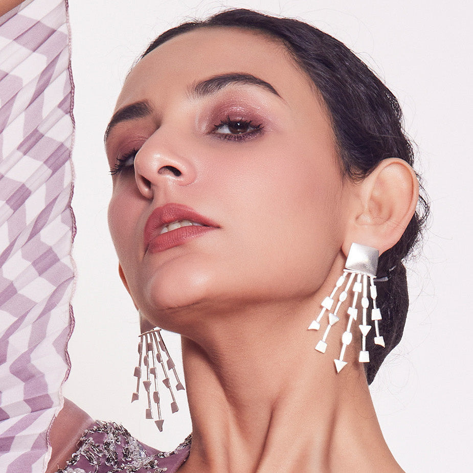 Pehr Kama Drop Earrings - Buy Silver Jewellery for Women online in India | Pehr - Image 3