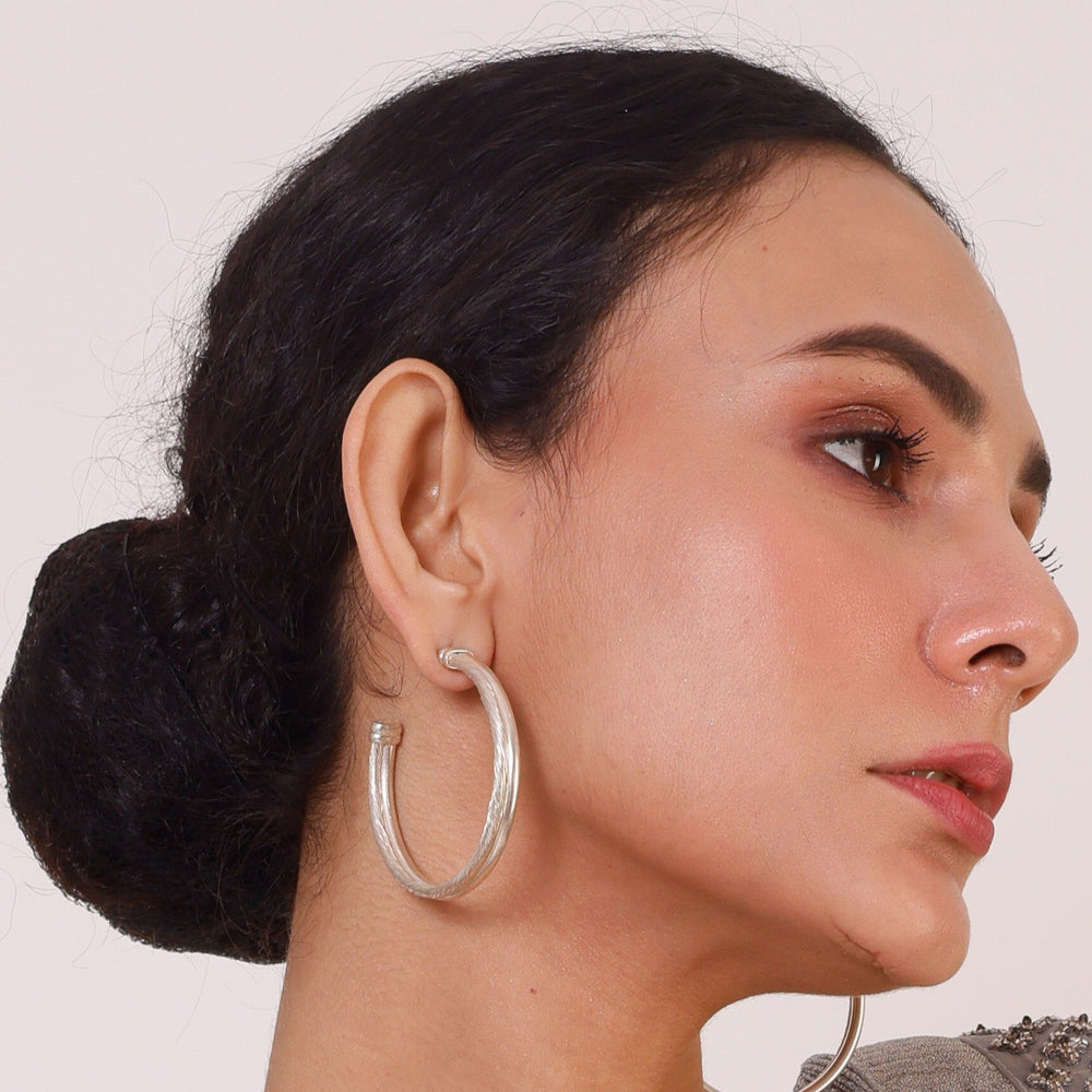 Pehr Twisted Hoops Silver - Large - Pehr Adorning Time - Image 1