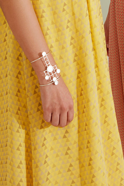 Brass Mesh Cross Cuff