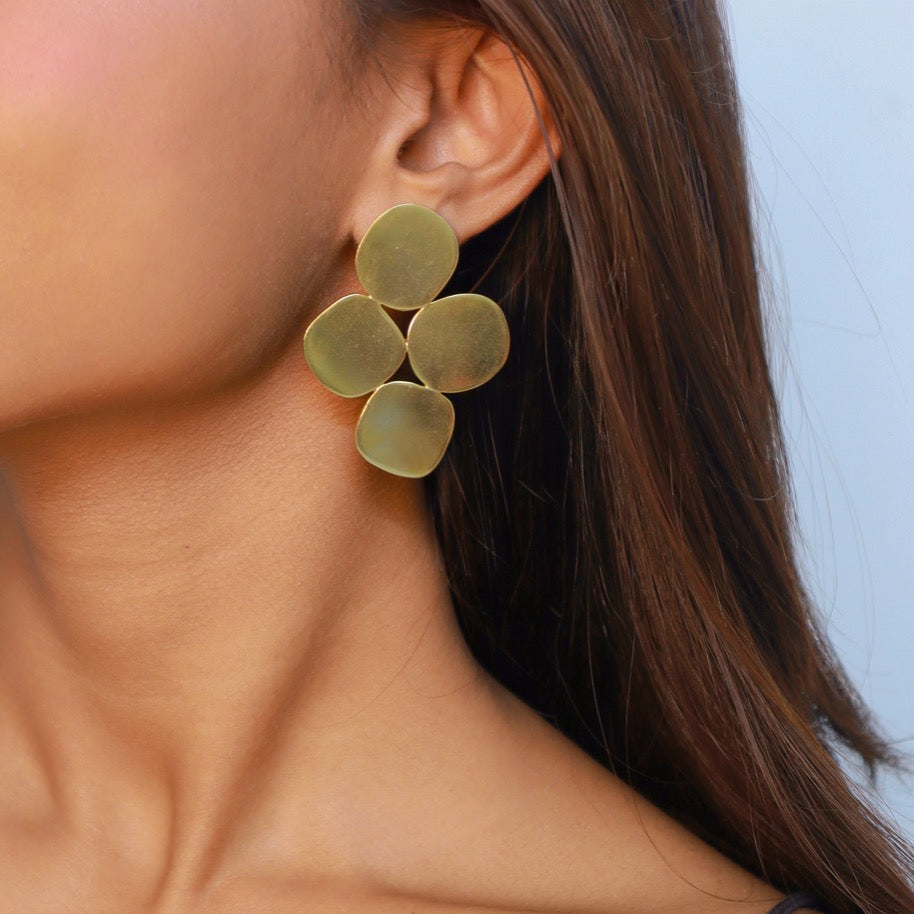 Pehr Honeycomb Drop Earrings Golden - Pehr Adorning Time - Image 4