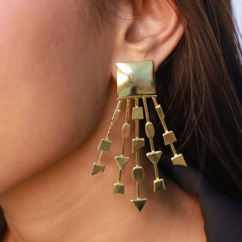 Pehr Kama Drop Earrings Golden - Pehr