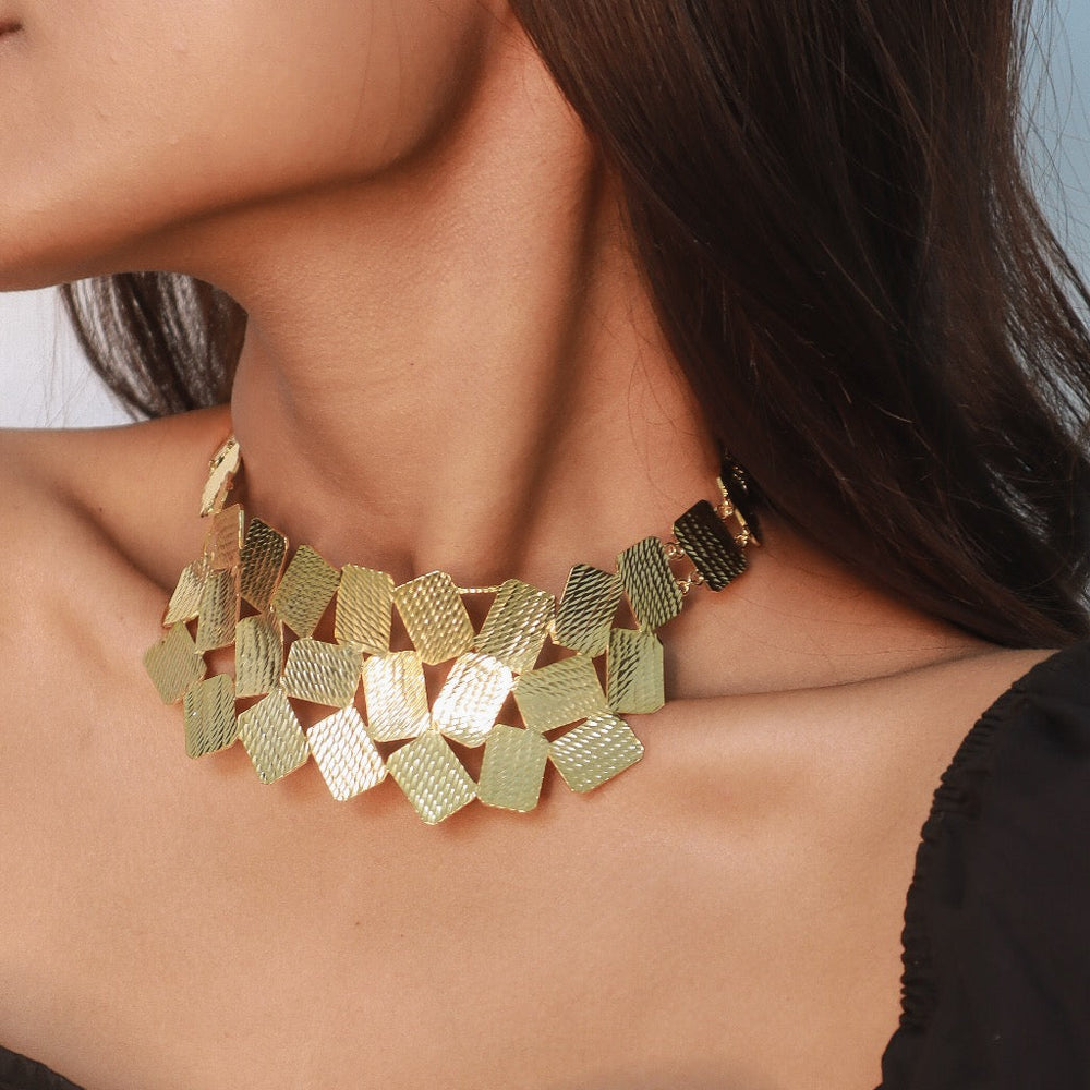 Pehr Etched Collar Necklace | Gold Collar Necklace | House of Pehr - Image 7