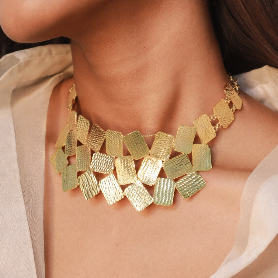 Pehr Etched Collar Necklace | Gold Collar Necklace | HouseofPehr - Image 2