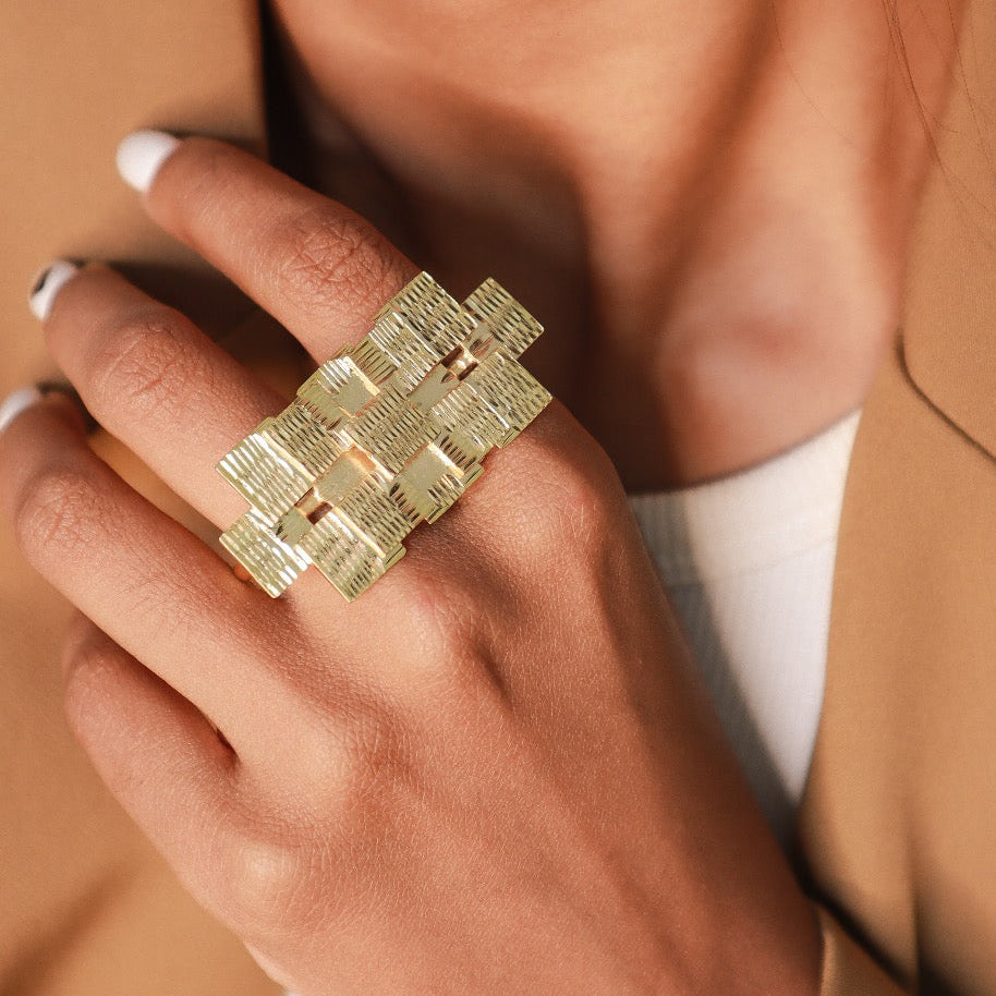 Pehr Etched Ring | Gold Ring | House of Pehr - Image 6