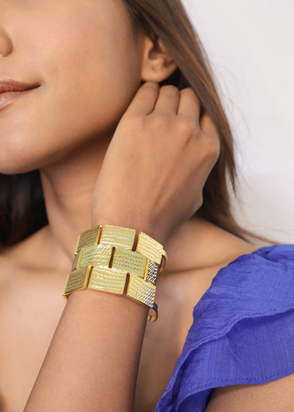 Gold Open Cuff Bracelet | Open Cuff Bracelet | House of Pehr - Image 6