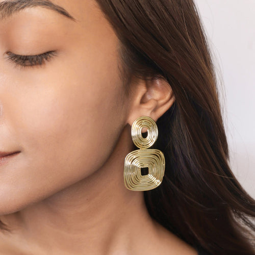 Gold Trilogy Earrings - House of Pehr