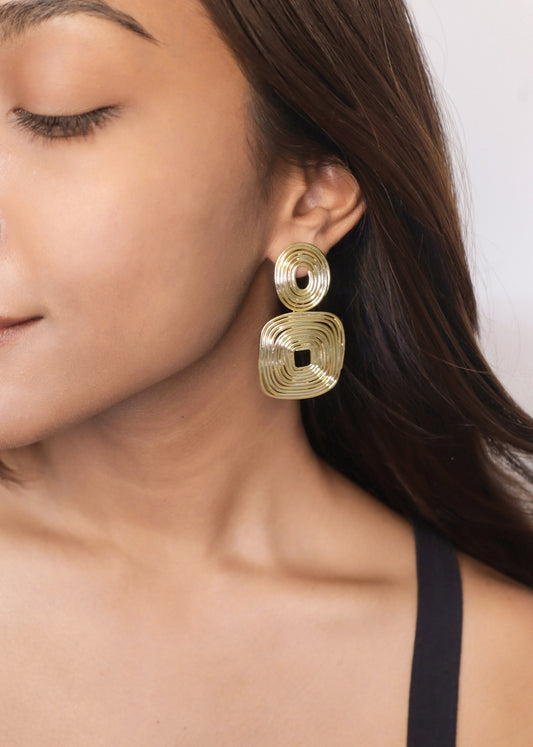 Gold Trilogy Earrings - House of Pehr