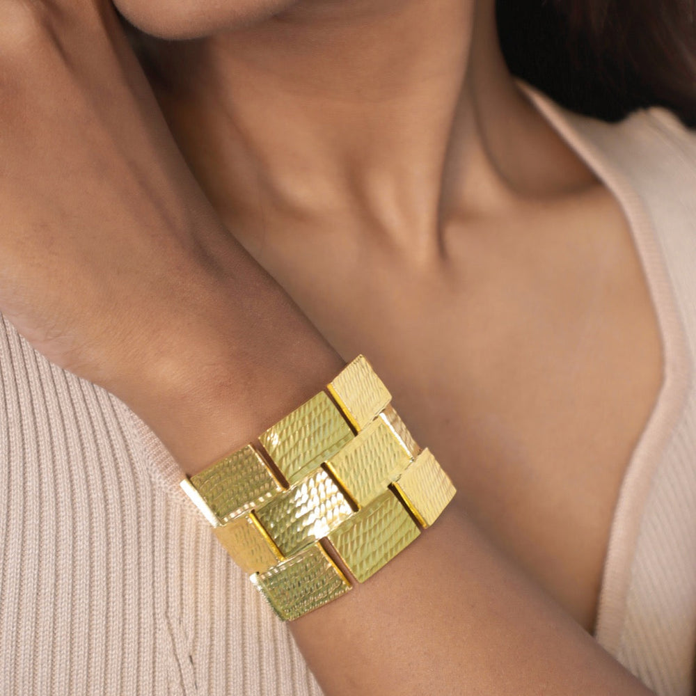 Gold Open Cuff Bracelet | Open Cuff Bracelet | House of Pehr - Image 2
