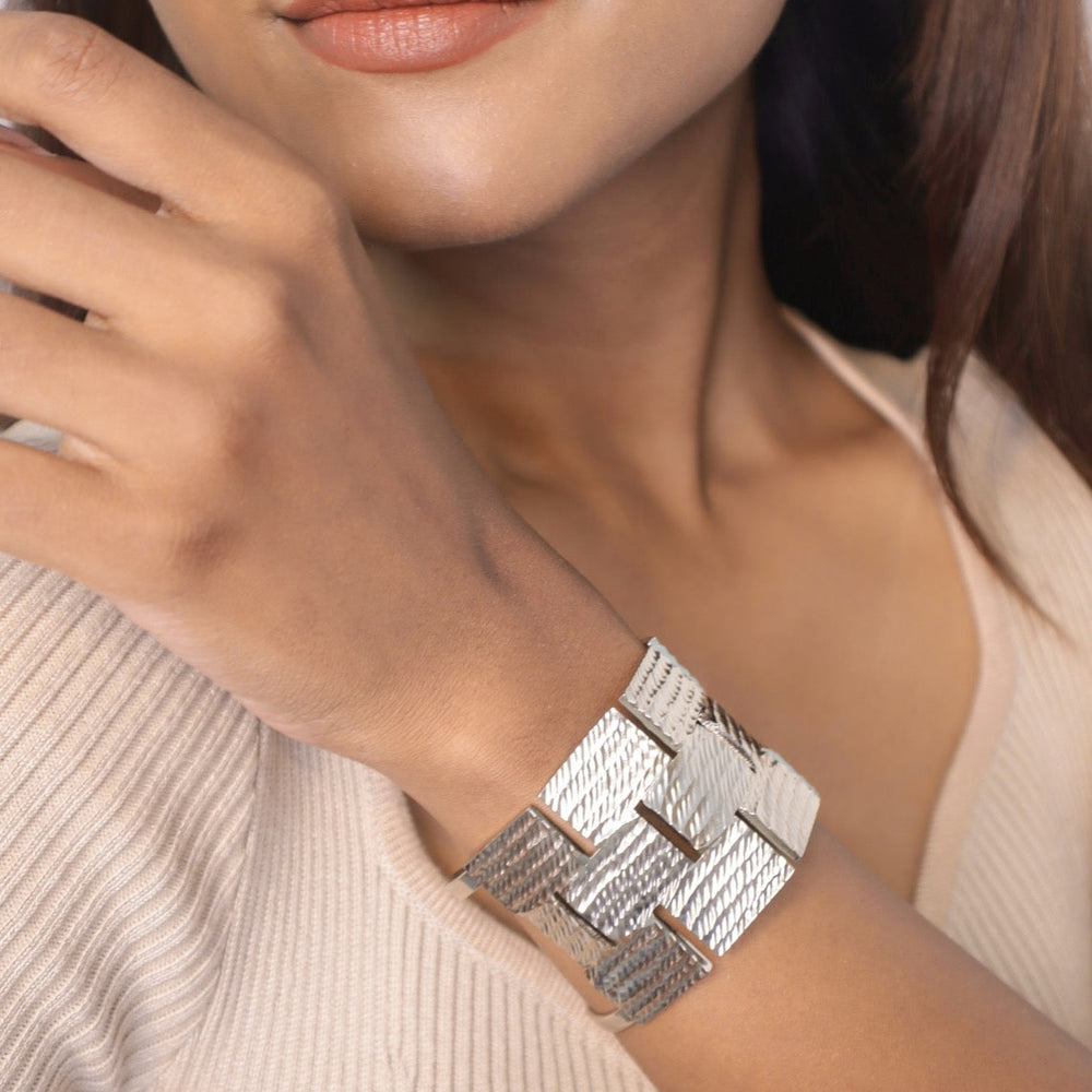 Silver Open Cuff Bracelet | Open Cuff Bracelet | House of Pehr - Image 5