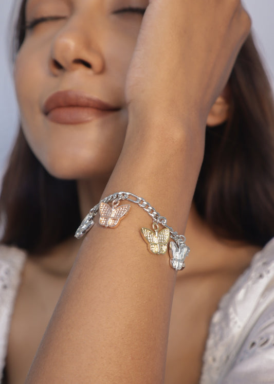 Silver Butterfly Charm Bracelet | Charm Bracelet | Pehr Silver