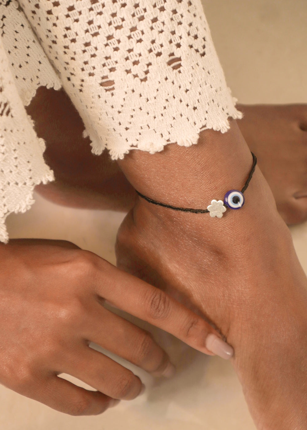 Evil Eye Thread Anklet Cum Bracelet I Pehr Adorning Time  - Image 15
