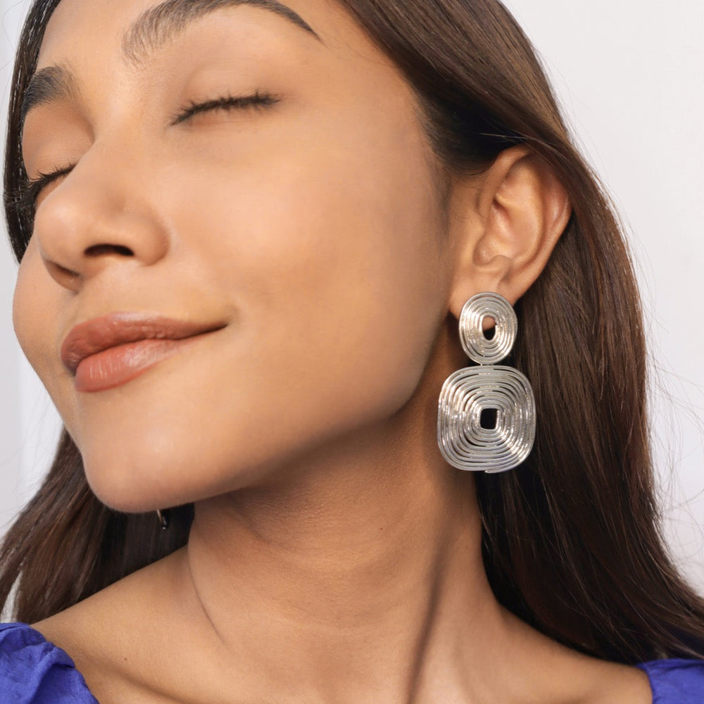 Silver Trilogy Earrings - House of Pehr - Image 4