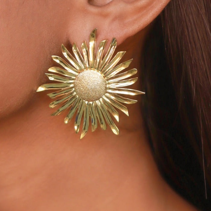 Pehr Ra Stud Earrings Golden - House of Pehr - Image 3