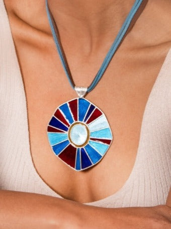 Aqua Pendant Necklace | Multi Color Necklace | Pehr Silver
