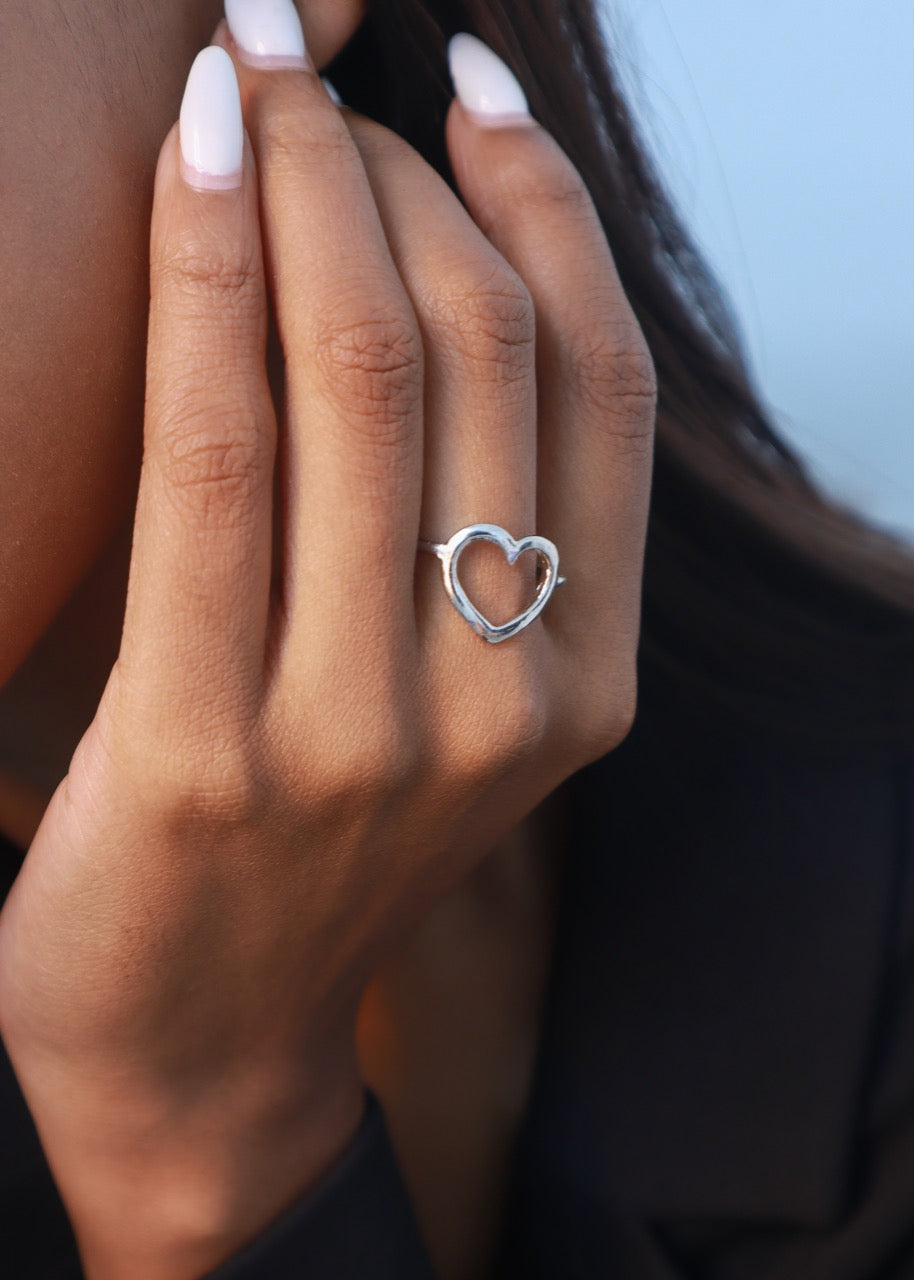 Silver Charm Ring | Pehr Heart Ring | Silver Ring | Pehr Silver