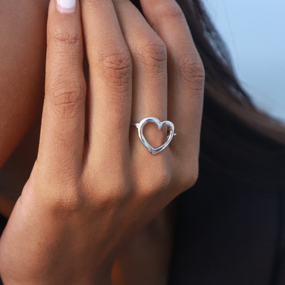 Silver Charm Ring | Pehr Heart Ring | Silver Ring | Pehr Silver - Image 2