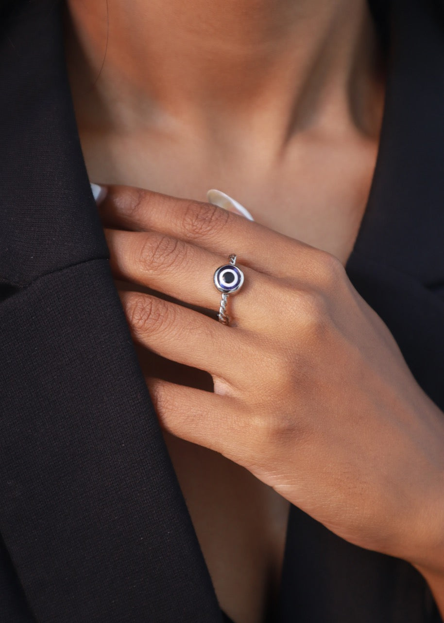 Charm Ring | Pehr Evil Eye Ring | Silver Ring | Pehr Silver - Image 2