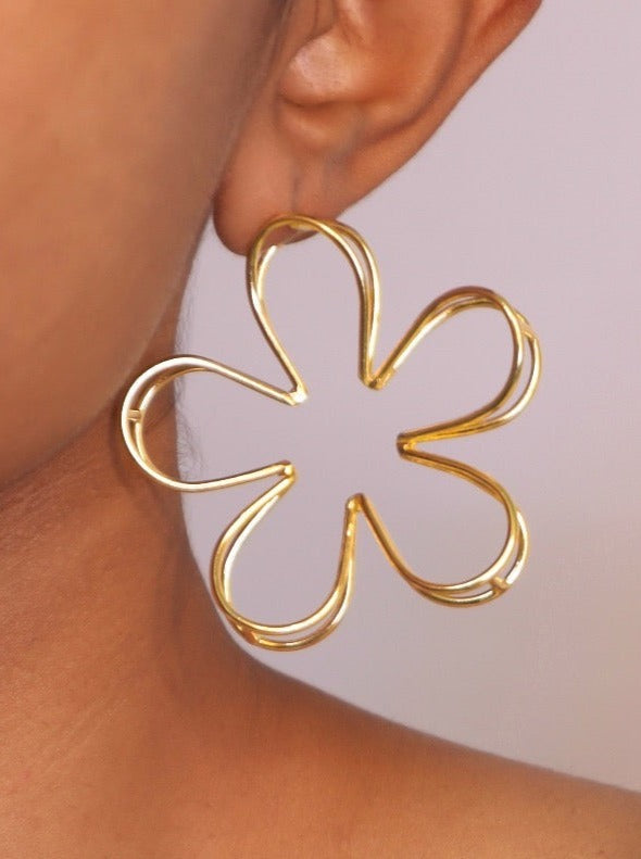 Brass Flower Hoops - House of Pehr  - Image 7