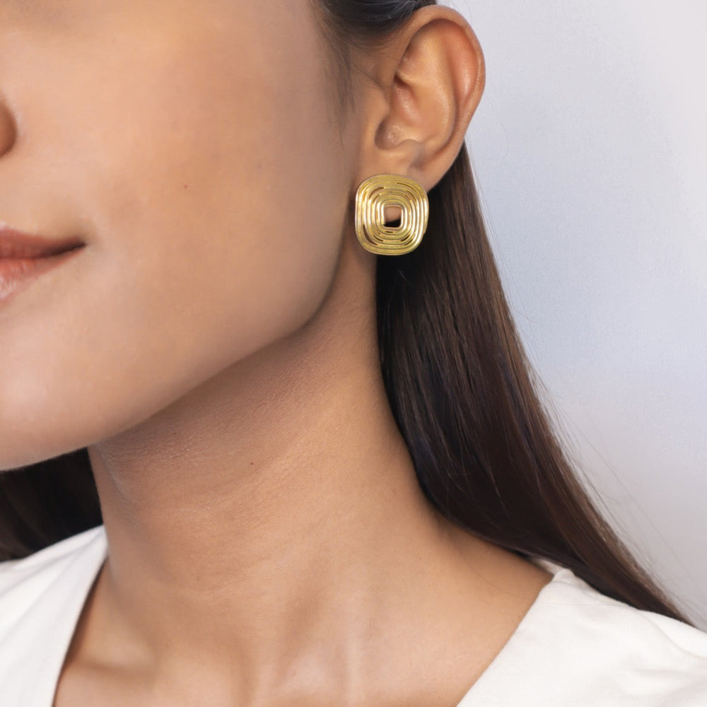 Pehr Trilogy Square Studs- Adorning Time - Image 4