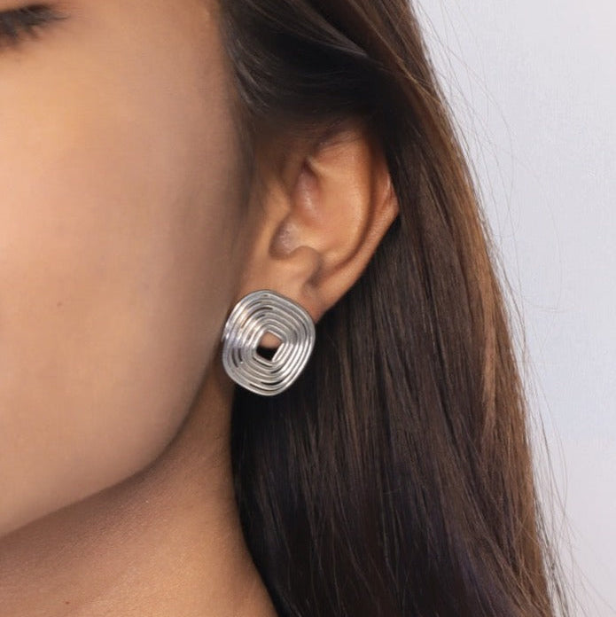 Pehr Trilogy Square Studs- Adorning Time - Image 1