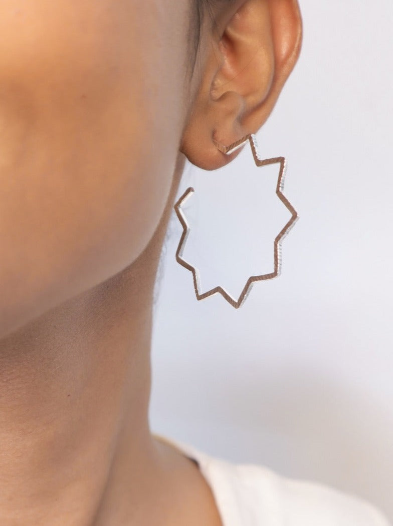 Star Shaped Earrings | Mini Hoop Earrings | Pehr Silver