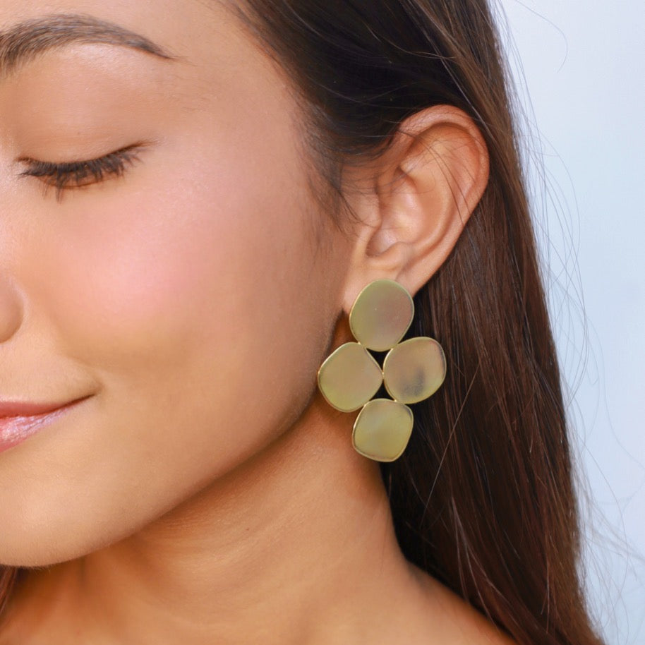 Pehr Honeycomb Drop Earrings Golden - Pehr Adorning Time - Image 2