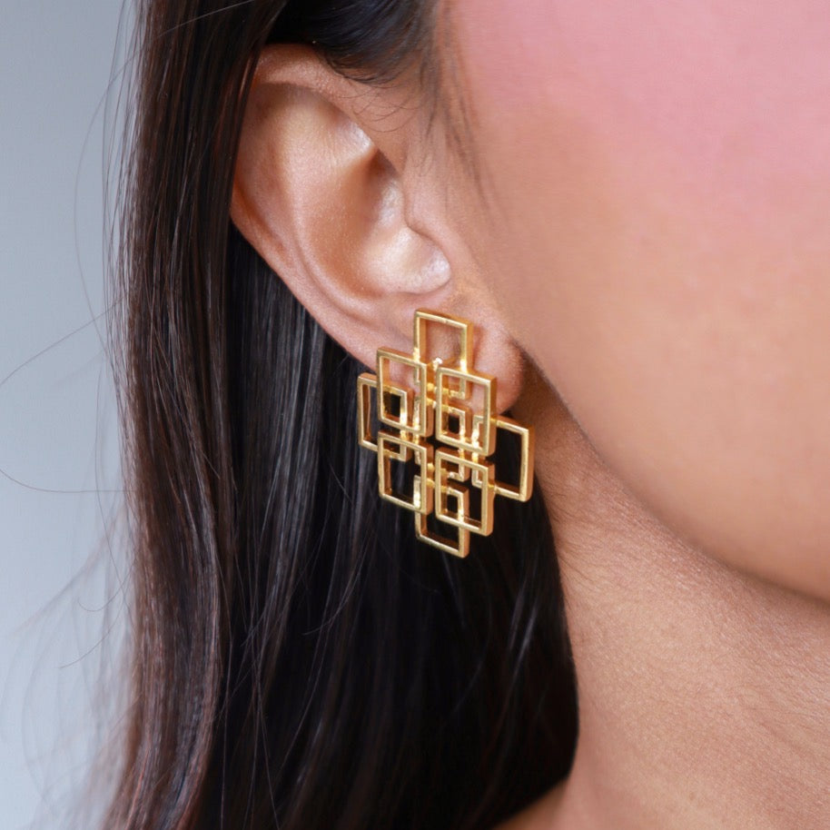 Maya Studs Golden - House of Pehr - Image 4