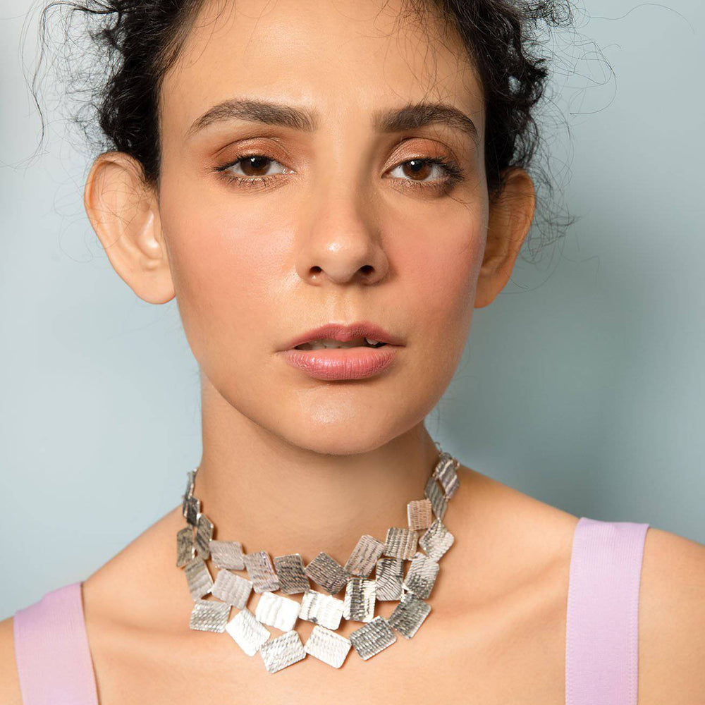 Pehr Etched Collar Necklace | Silver Collar Necklace | House of Pehr - Image 9