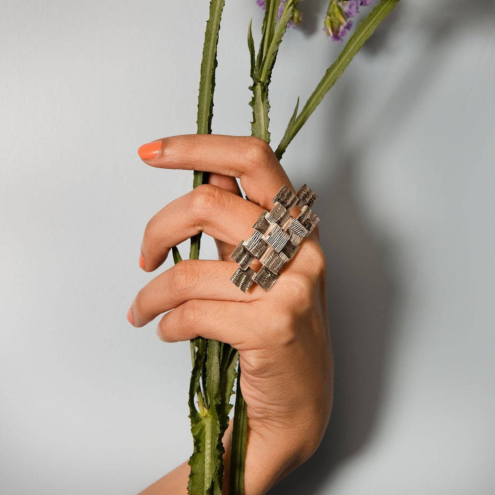 Pehr Etched Ring | Women's Silver Ring | Silver Ring | House of Pehr - Image 3