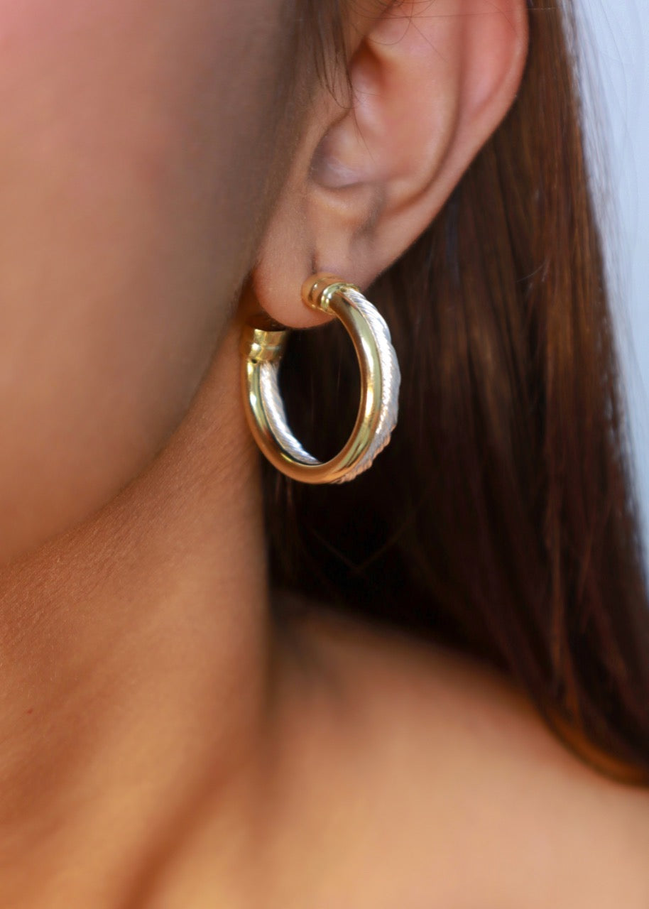 Pehr Twisted Hoops - Small Silver and golden- Pehr Adorning Time
